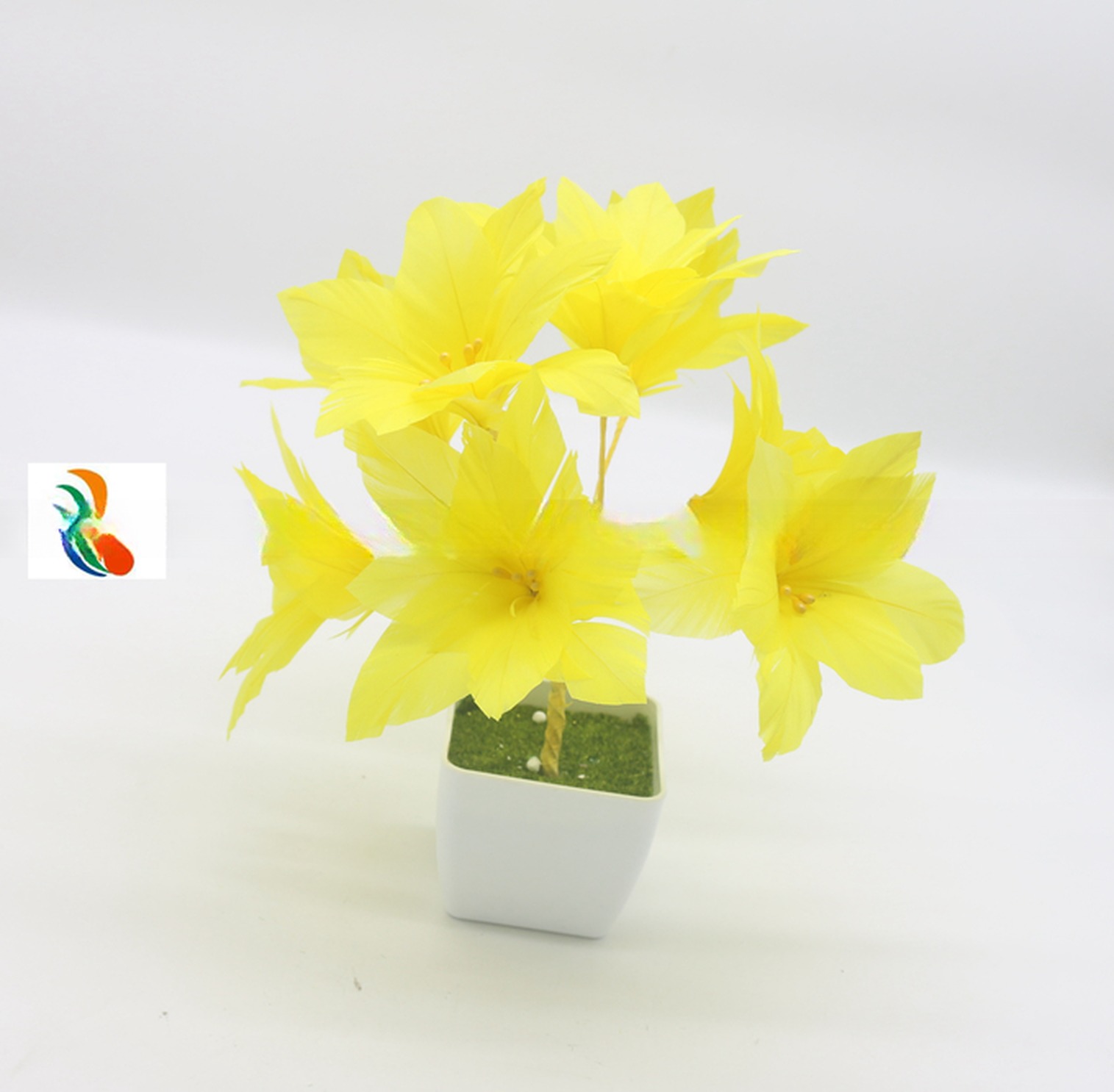 Curly Goose Feather Flower Mount with Wire Accessory 15*30 cm Fast and Secure Shipping
