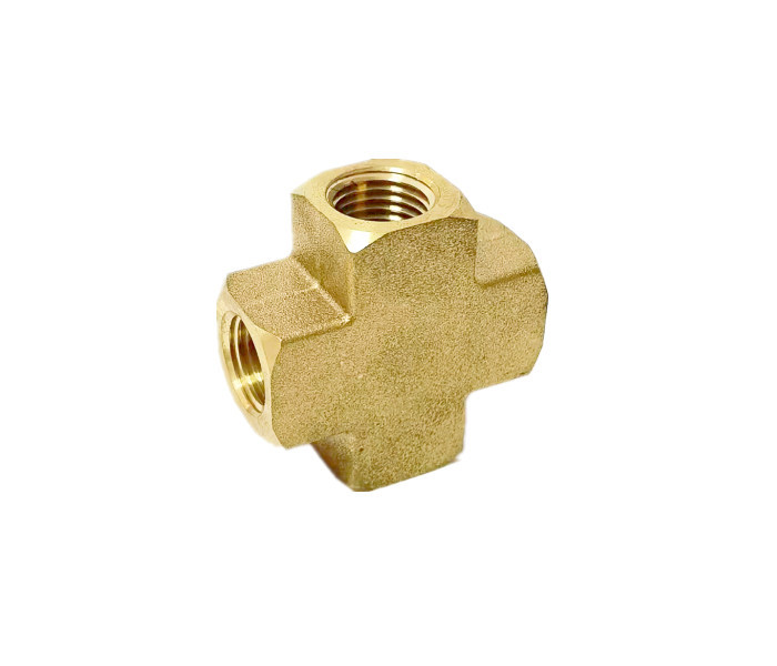 1/4" Brass Cross FIP Brass Fitting Pipe CNC Provide OEM
