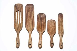 Quality Wooden Bamboo Spurtles Kitchen Tools Utensils Set Of 5pcs wholesale