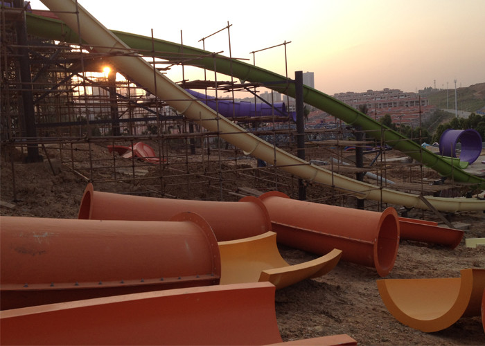 Fiberglass Space Bowl Water Slide / Outdoor Swimming Pool Slide For Hotel Resort