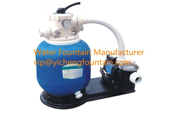 21 Inch Fiberglass Above Ground Pool Sand Filters White / Black Base 1.0HP Pump