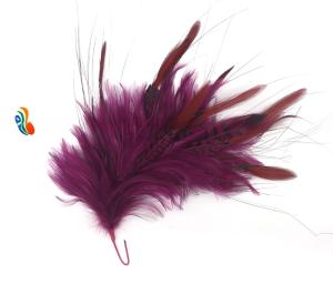 Quality 15*30 cm Party Decoration Feather Headwear with Hackle and Lady Amherst Flower Mount wholesale