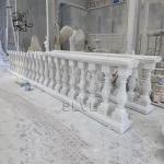 House White Marble Roman Pillar Design Handrail Baluster Stone Balcony Railing
