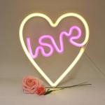 Love Heart Wall Hanging Decor LED Neon Sign Light Wedding Christmas Party Home