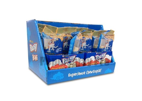 Cheap Eye Catching Blue Cardboard Counter Display Boxes , Custom POS Counter Top Displays for sale