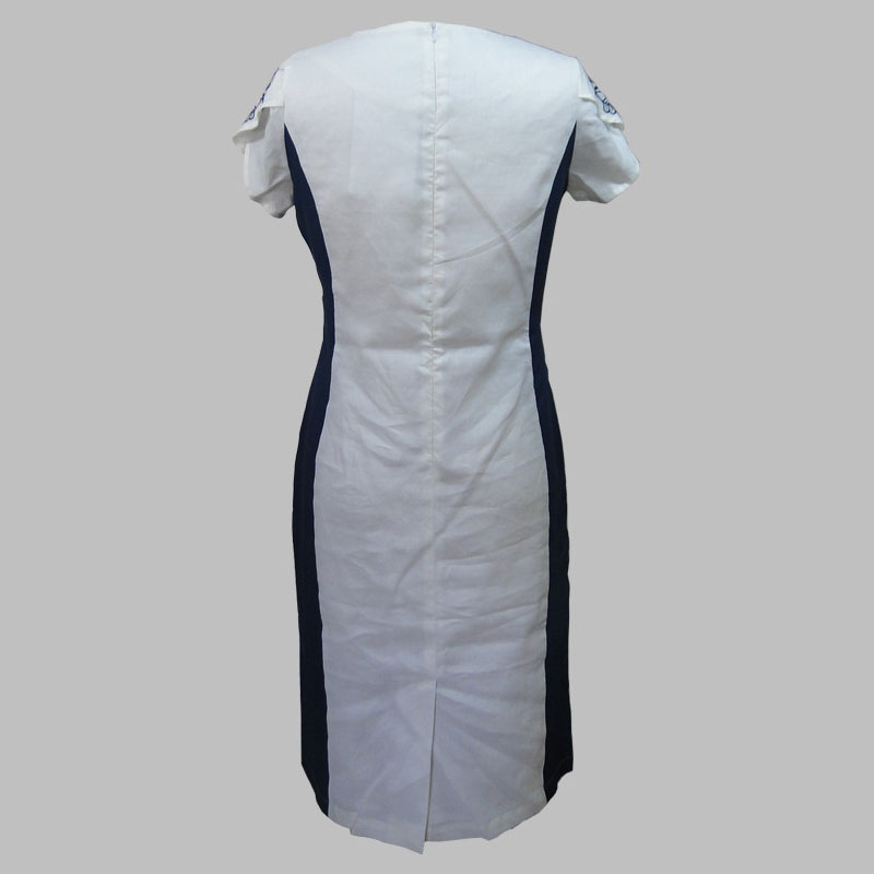 Hot Selling Woman Embroidery Short Sleeve Summer Autumn Lady Maxi Dress