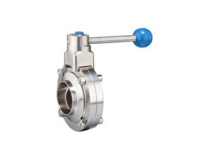 China Industrial DIN Clamp Welded Butterfly Valve Stainless Steel  18 Months Warranty on sale
