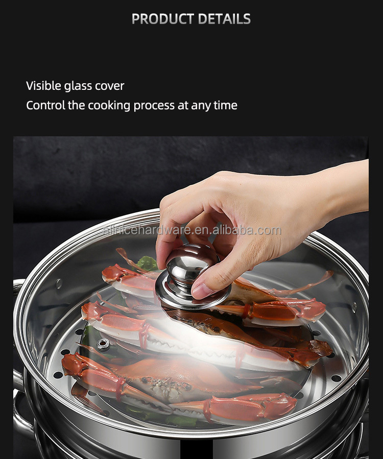 Hot Selling Cookware Cooking Food Steamer Stainless Steel Steamer Pot Kitchen Soup Pot With Steamer
