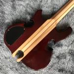 Custom ALEMBIC Style 4 Strings Bass Guitar Neck Through Body Cut Bottom Heart