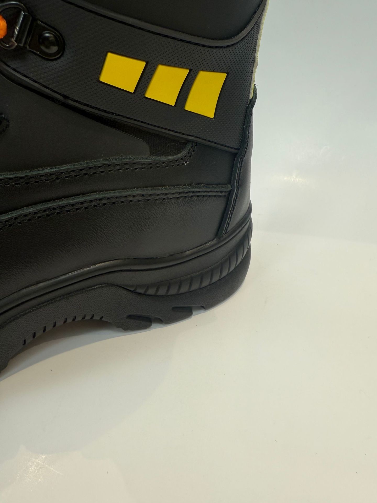 Black Cowhide Leather Work Firefighter Safety Boots Rubber Sole Steel Toe