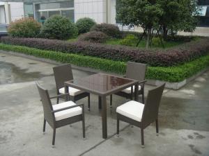 Quality Synthetic Rattan Garden Dining Sets , Cafe Balcony Chair Set wholesale