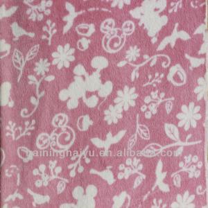 Quality 100%polyester birds printed velboa fabric uesd for toys wholesale