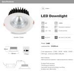 Dimmable Anti-dazzle 30W Recessed LED Downlight 170mm hole CREE COB LED Light CE