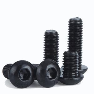Quality Black 304 Stainless Steel Half Round Head Hexagon Socket Bolt ISO7380 Pan Head Screw wholesale