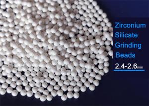 China ZrO2 65% Zirconium Silicate Ball 900HV Harness 1.1KN Impact Strength White Color on sale
