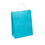 Matt Blue Paper Garment Bags , Recycled Paper Shopping Bags With Twisted Rope