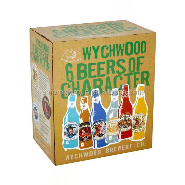 24 Bottles Paper Wine Beer Carrier Packaging Boxes Custom Size