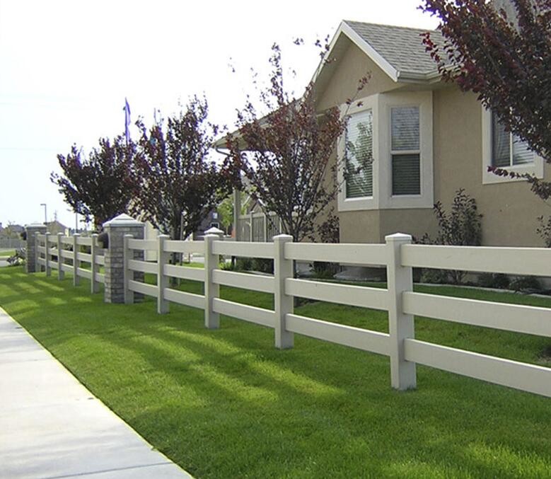 Safety White Vinyl Fence Heavy Duty 2 Rail Horse PVC Farm Fence