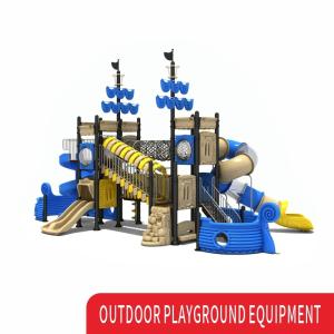 Quality Private Ship Shape Kids Playground Slide Outdoor Play Area With S Shape Slid wholesale