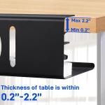 Space-Saving Clamp Desk Mount Cable Management Tray for Standing Desk Organizati