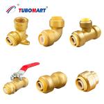 Lead Free Brass Push In Fittings PN10 / PN16 1/2 Pex Push Fit Coupling