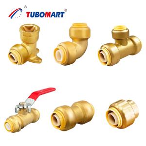 Quality Hot Cold Water Pex Push Fittings Lead Free Quick Connect Brass Fittings PN10 PN16 wholesale