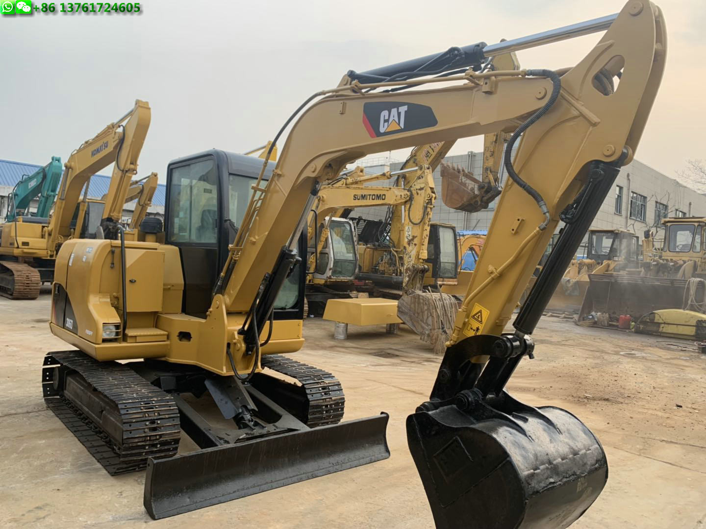 Crawler Used Cat Excavators 400mm Shoe Size With 6 Ton Operation Capacity