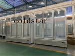 Electric Heating Glass Door Supermarket Upright Display Freezer For Ice Cream