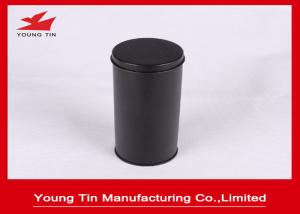 Quality YT1188 Round Cylinder Plain Black Metal Tea Containers Safe Packaging Custom wholesale