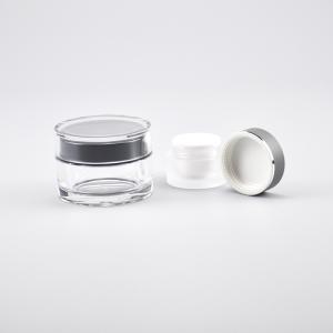 Quality Round Acrylic Double Walled Cosmetic Jars 5g - 100g Volume Lightweight wholesale