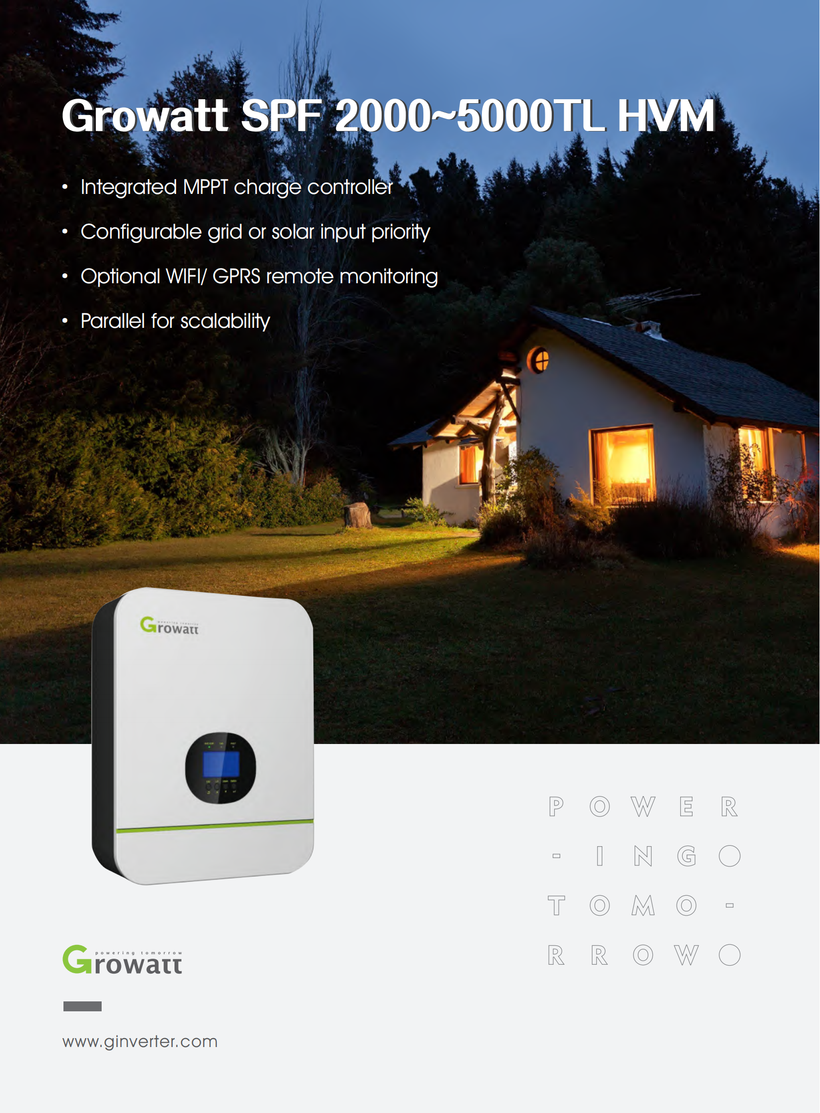 Growatt SPF 5000TL HVM 48v 5000W single phase Growatt Off Grid Inverter