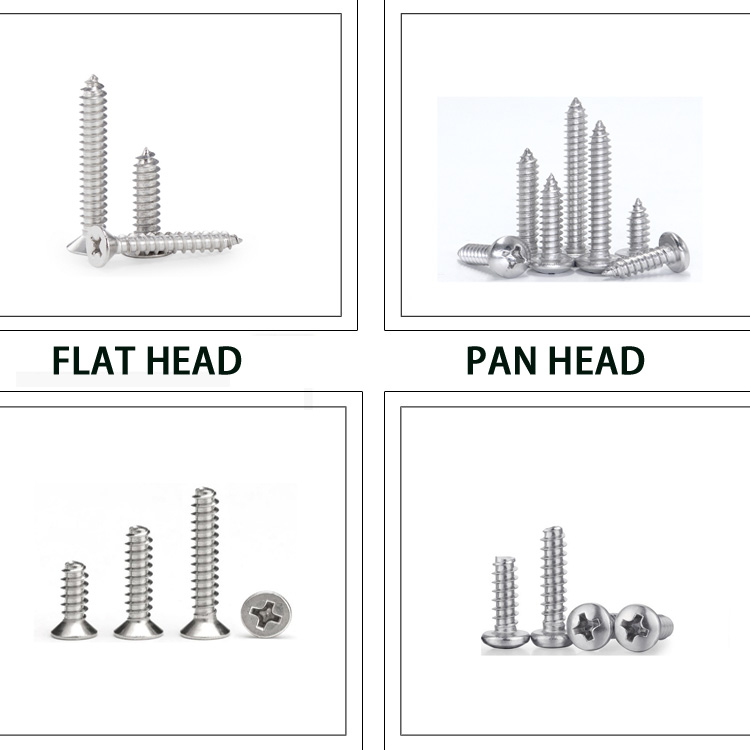 Flat Head Phillips Self-Tapping Screws M2.6 ISO 100mm 60mm 30mm 10mm Stainless Steel Various Sizes
