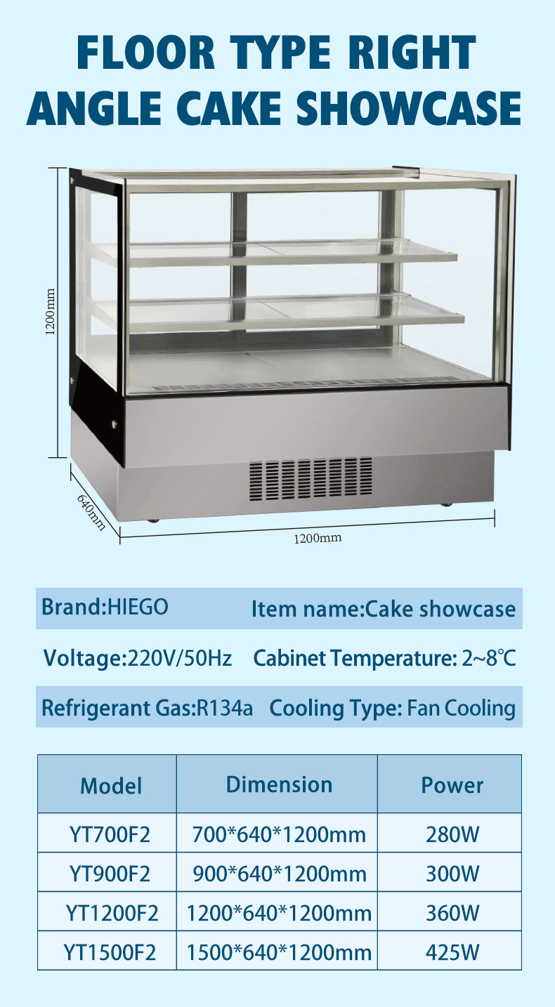 R600a Cake Display Showcase Countertop Desktop Refrigerated Cake Display
