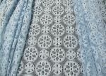 Royal Blue Cotton Nylon Lace Fabric Snowflake Design Dress Material