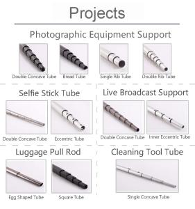 Quality Round 6063 6061 Aluminium Tube Pipe Telescopic Customized wholesale