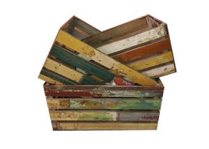 Quality Decorative 49x35x25cm Set 3 Reclaimed Wood Crate wholesale