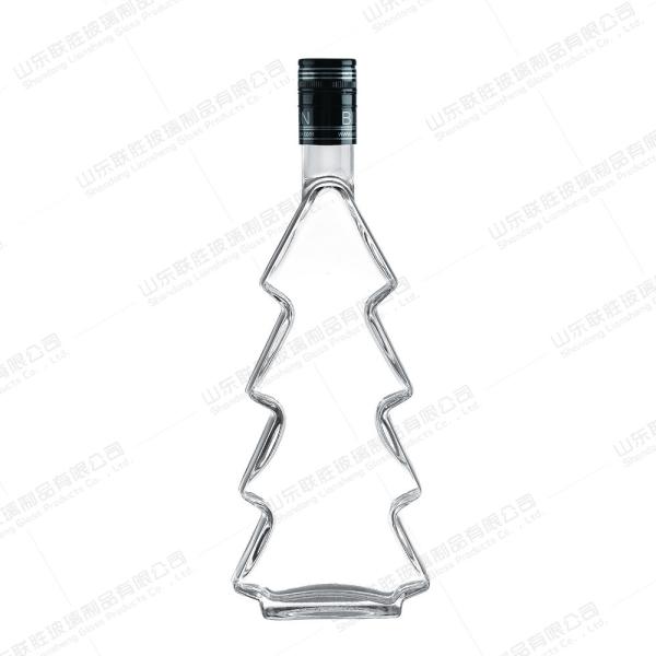Industrial Beverage Sealing Type Glass Lid 350ml Christmas Tree Shaped Glass