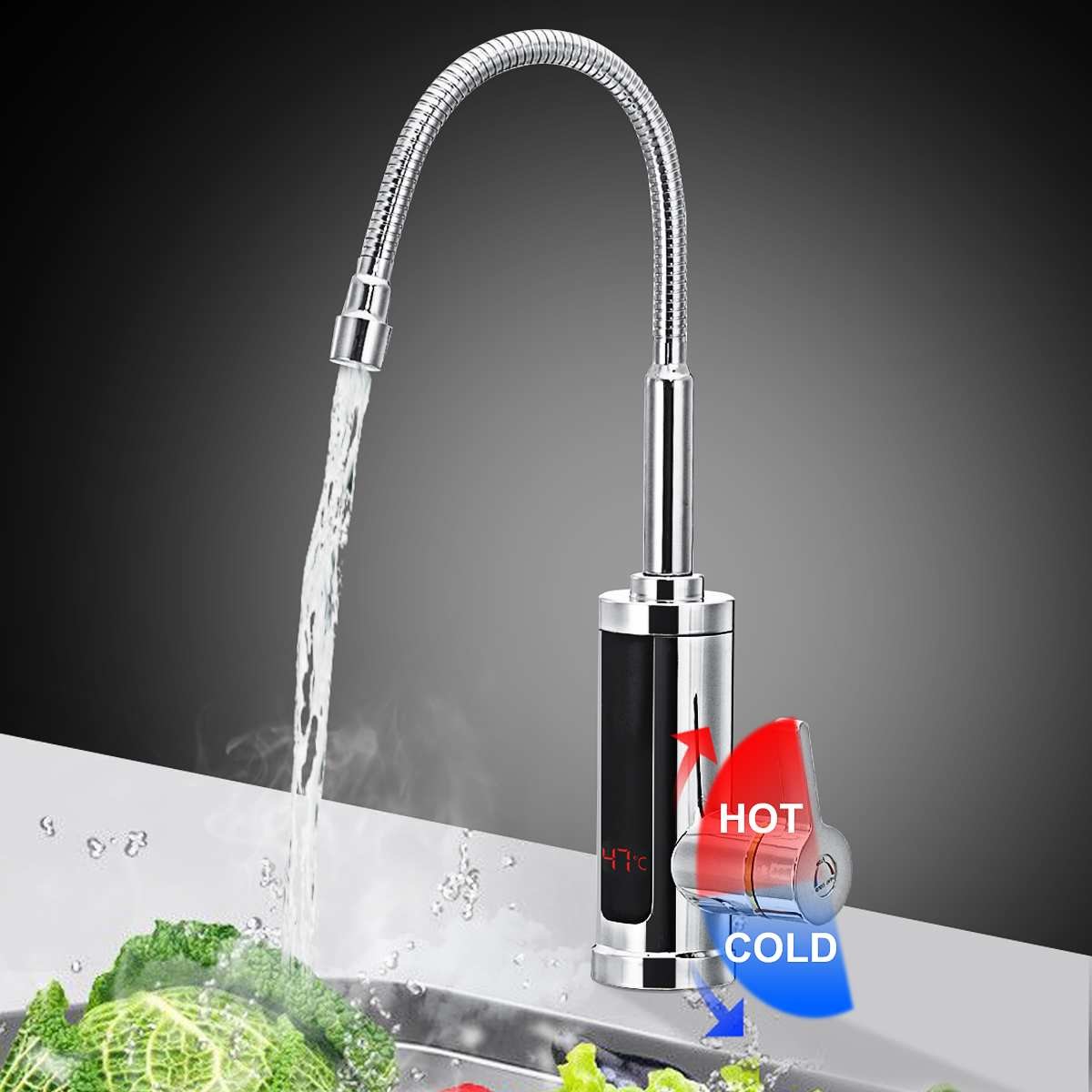 SS304 Kitchen Instant Hot Water Tap 220 Volt fast electric faucet