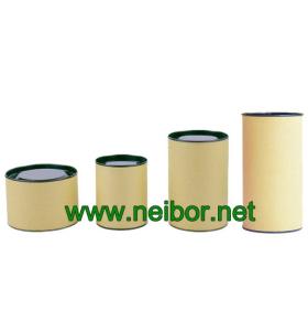Quality brown color kraft paper tube can box with tin lid and bottom for tea packaging wholesale