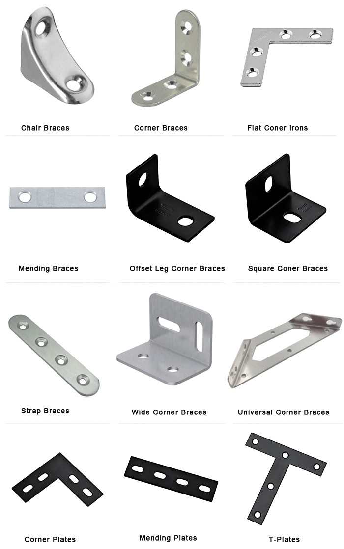 Carbon Steel Corner Brace Bracket for Furniture Table Leg Joist Connecting Support