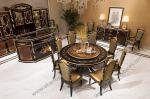 Antique wooden round rotating dining table TN-029N