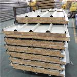 not slip 960mm rock wool sandwich roof panel with 0.376mm ivory white steel