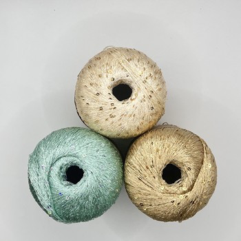100% Polyester Hand Arm Knit Yarn Super Bright Decoration With Clothing Ornament