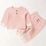 Autumn long sleeves newborn children's clothing sleepwear two pieces 4 colors