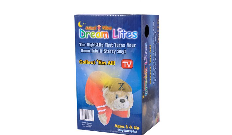 Christmas gift night light animal pillow plush night light pillow music star rotate projector light