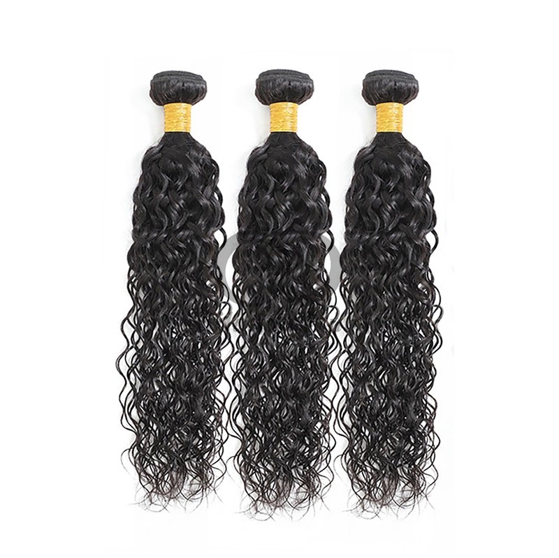 Natural Black Water Wave Remy Human Hair Bundles Sew In Weave Bundles Brazilian Bundle Deals