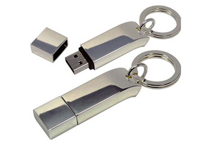 Quick Loading Silvery Metal Flash Drive , Keychain Type Usb Flash Disk
