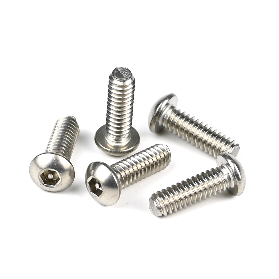 Stainless Steel 304 Button Head Allen Tamper Resistant Hex Full Thread Machine Screws