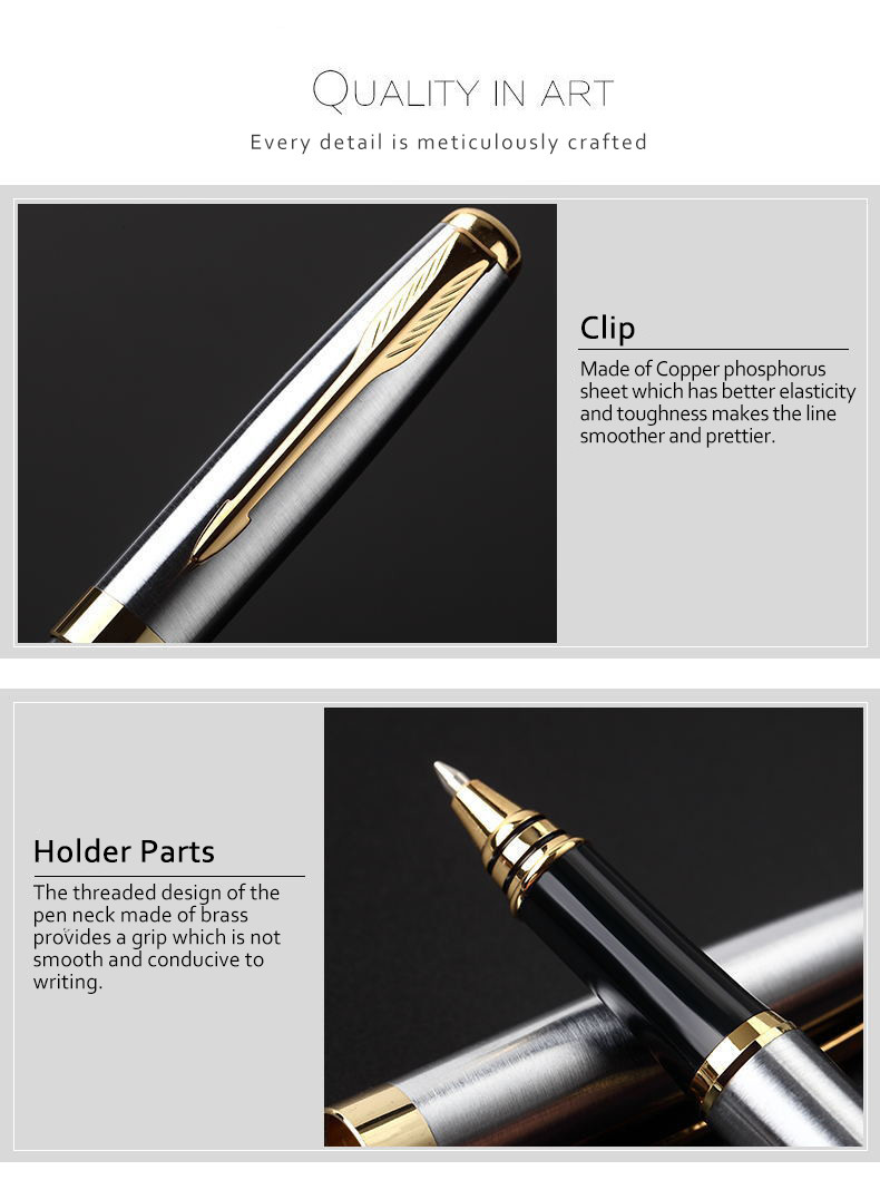 Stainless Steel Signature Neutral Pen Business Metal Roller Pen 0.7mm