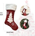 Christmas Stockings Set, 4 Pcs Large Christmas Stocking Soft Classic Red White